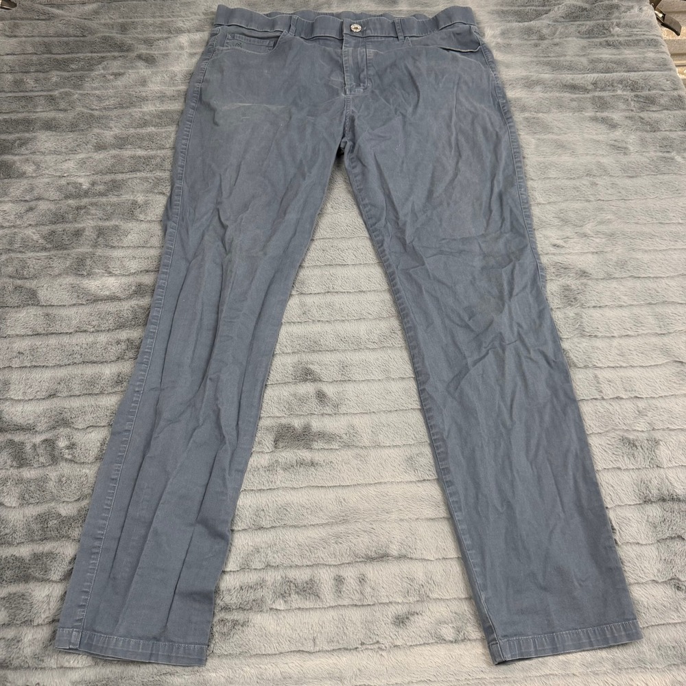 Greyson Montauk Trousers Mens 38x32 Blue Gray Golf Pants 5 Pocket Stretch 15068